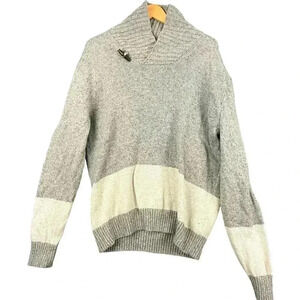 Gap Lambswool Sweater Men's Donegal Eng Stripe XL Gray